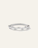 14K Gold Diamond Slanted Marquise and Round Band - US 3565