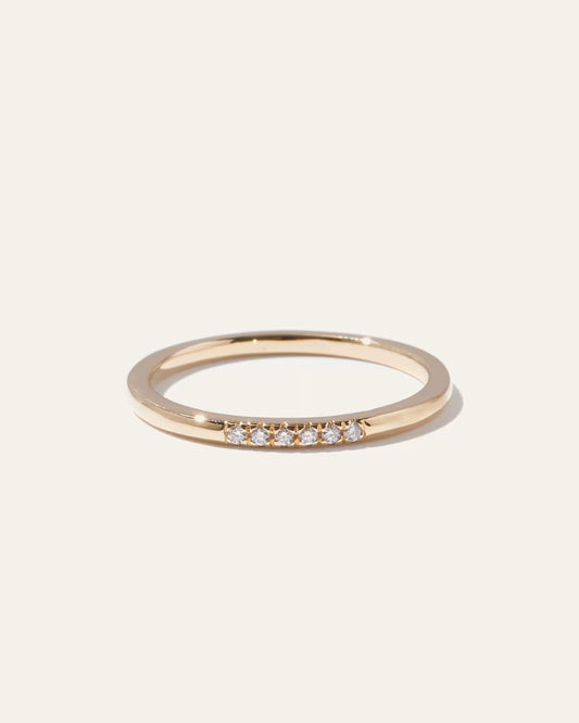 14K Gold Diamond Line Ring - US 4290