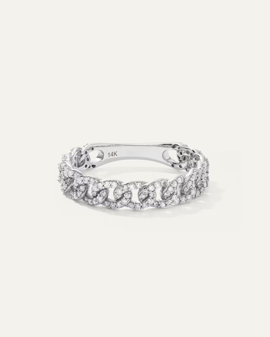 14K Gold Diamond Chain Ring - US 6876