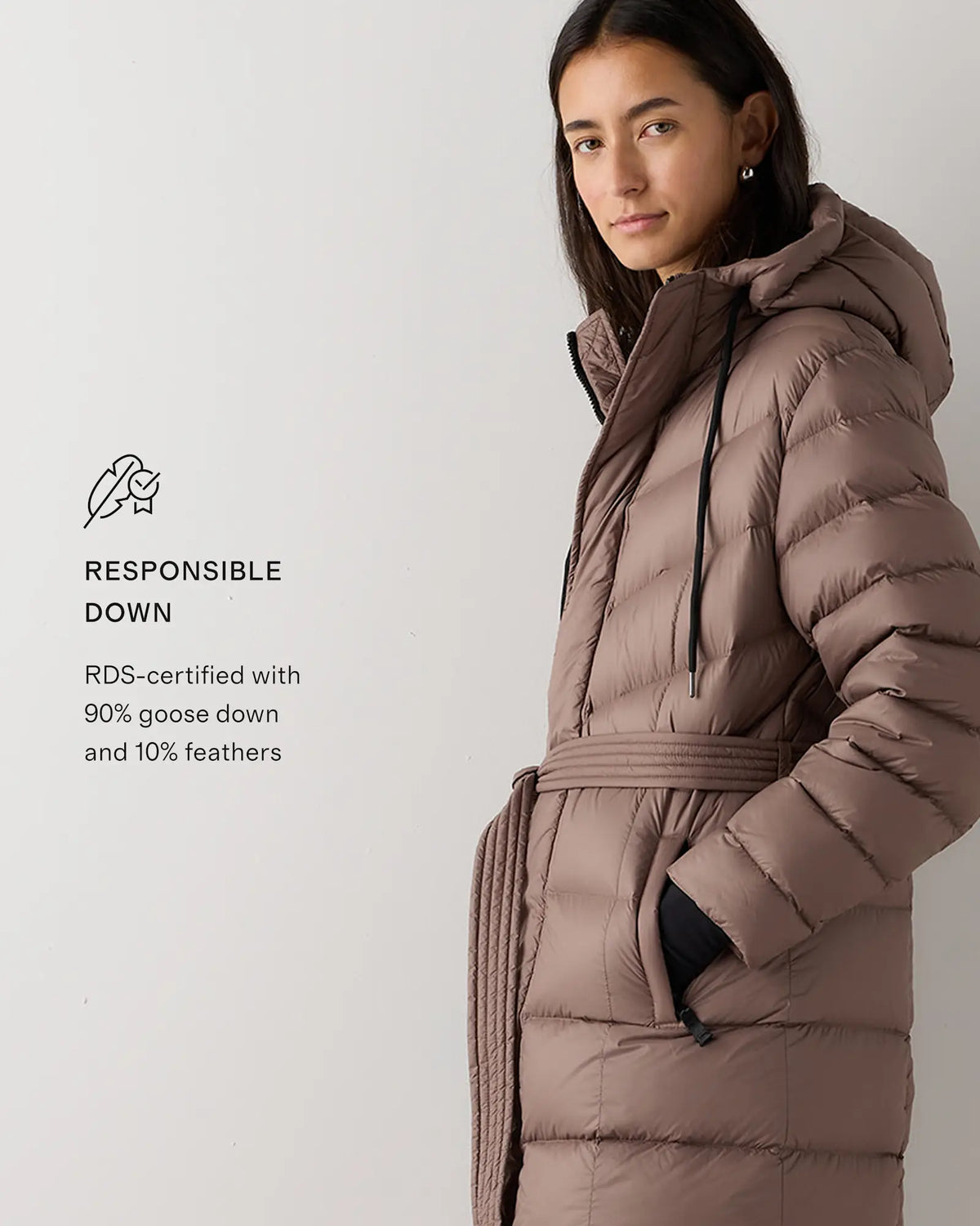 Responsible Down Belted Puffer Maxi Coat - US 4170