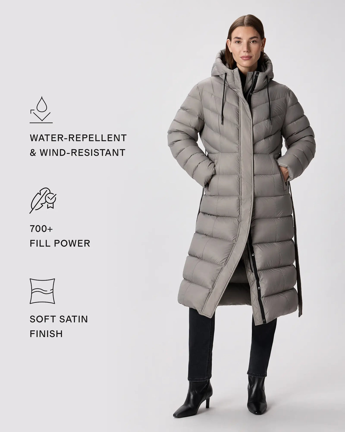 Responsible Down Belted Puffer Maxi Coat - US 1460