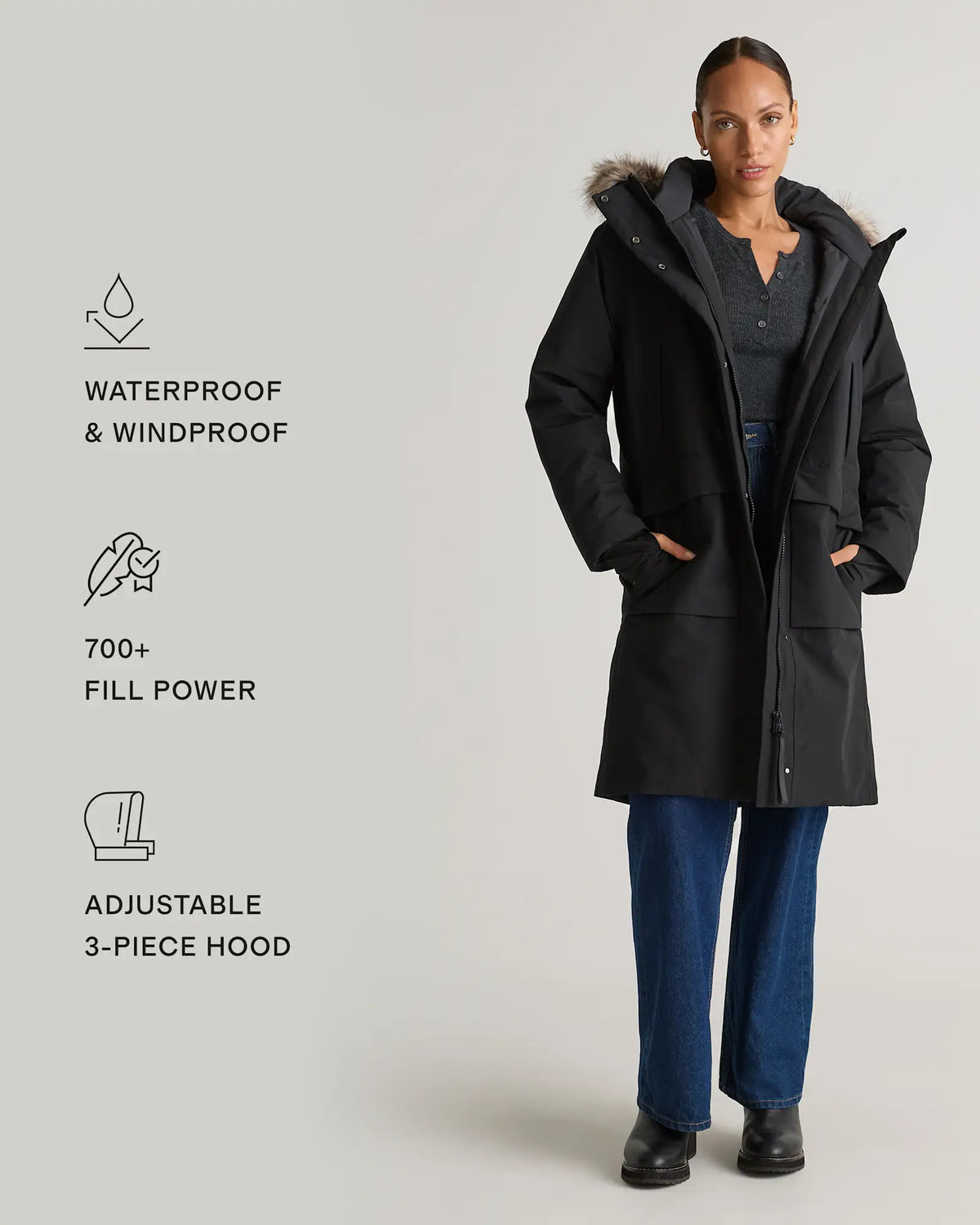 Responsible Down Hooded Long Parka - US 5619