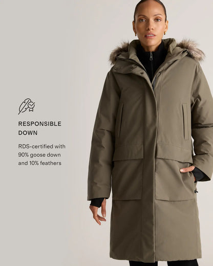 Responsible Down Hooded Long Parka - US 1009
