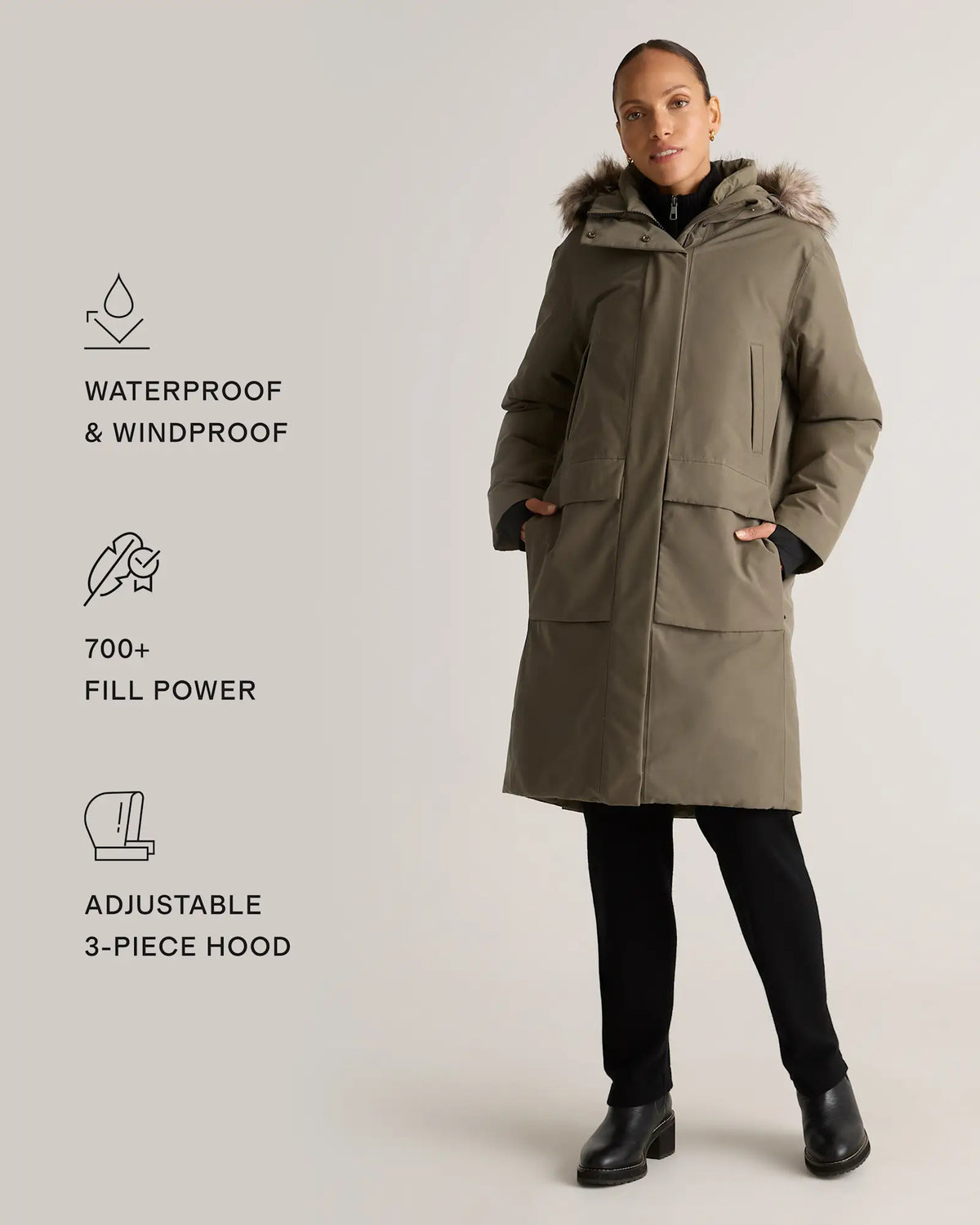 Responsible Down Hooded Long Parka - US 1009