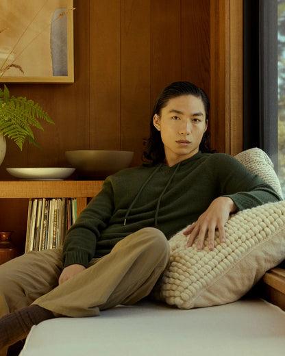 Mongolian Cashmere Pullover Hoodie - US 5454
