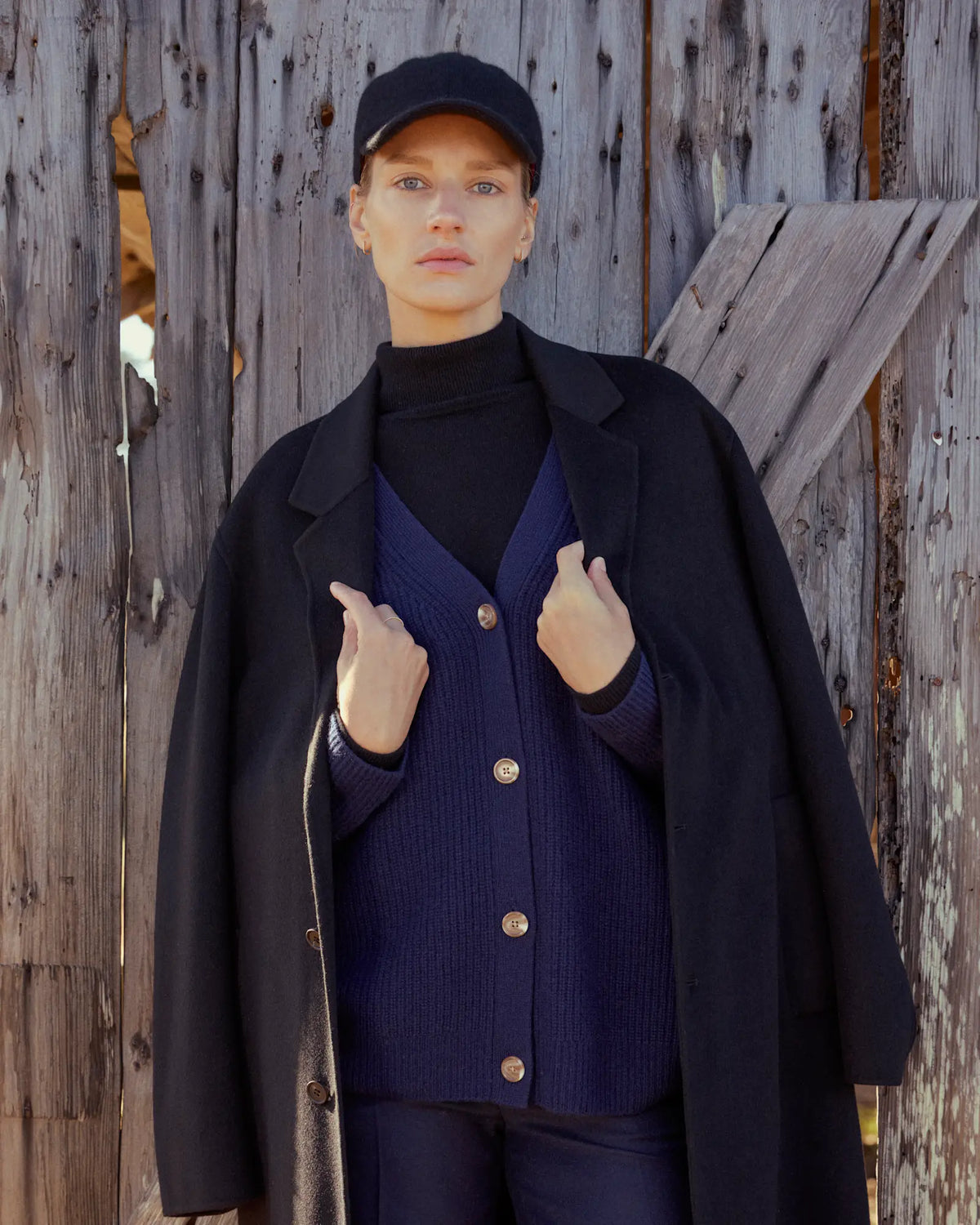 100% Mongolian Cashmere Double-Faced Wrap Coat - US 3960