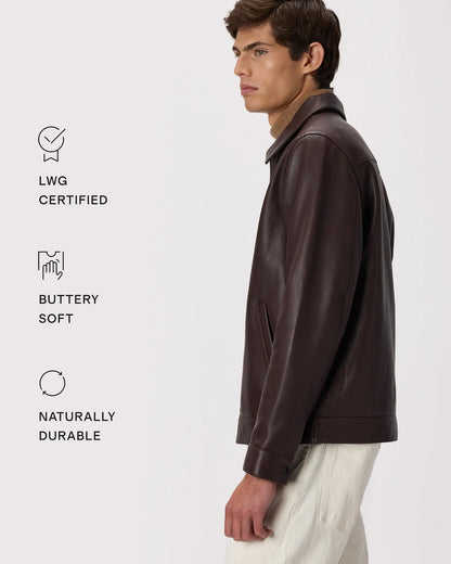 100% Leather Harrington Jacket - US 3826