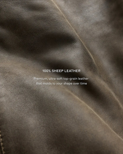 100% Leather Oversized Bomber Jacket - US 9421
