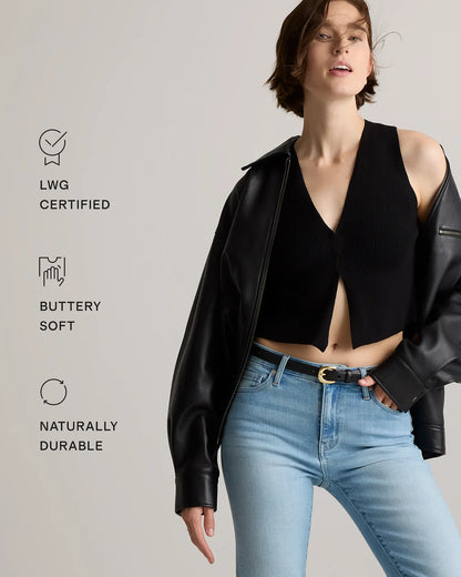 100% Leather Oversized Bomber Jacket - US 0756