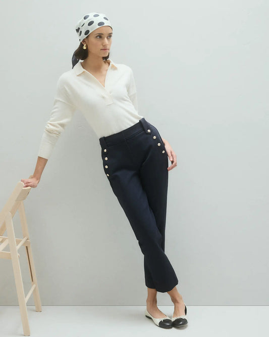 Ultra-Stretch Ponte Straight Leg Mariner Pants - US 5990