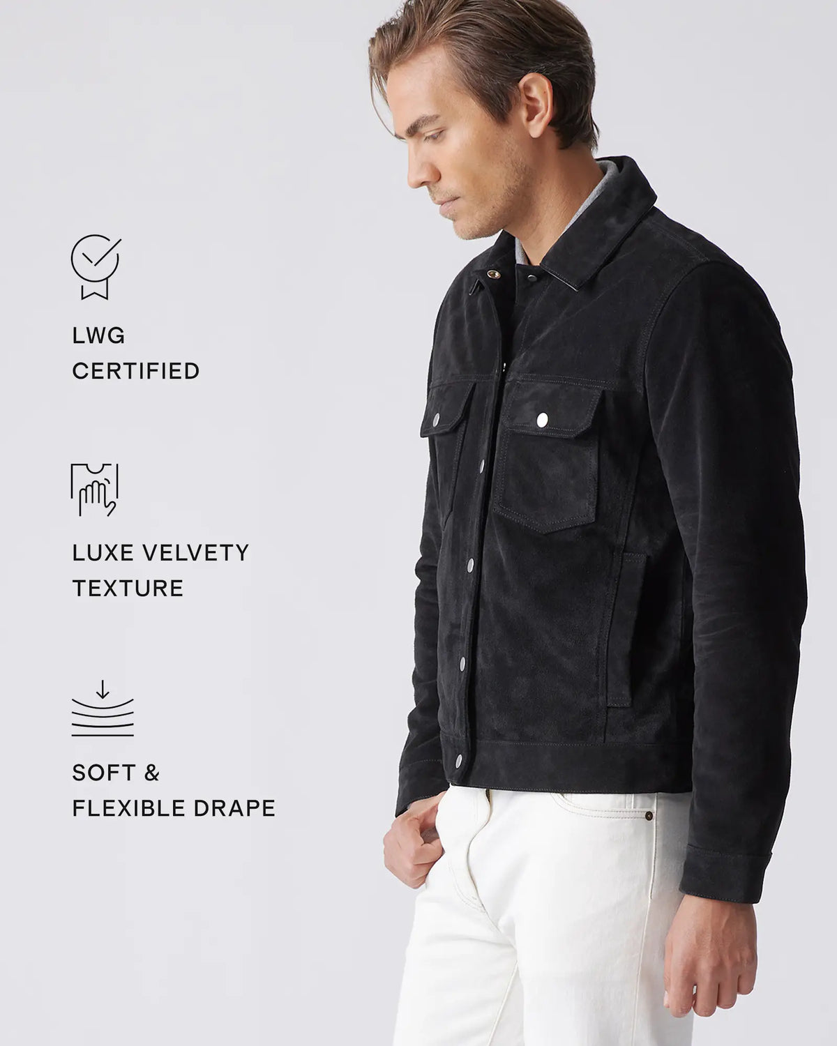 Italian Suede Trucker Jacket - US 9021