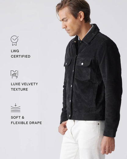 Italian Suede Trucker Jacket - US 9021