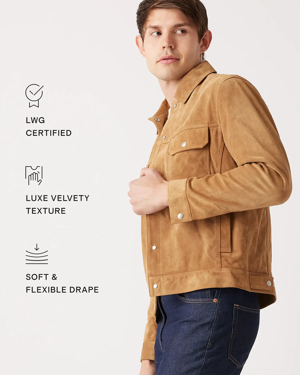 Italian Suede Trucker Jacket - US 7069