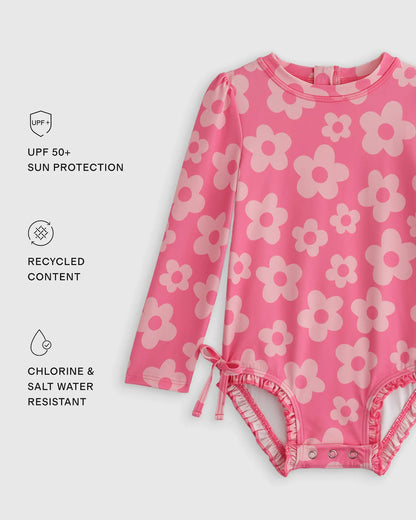 Long Sleeve Tie One-Piece Swimsuit - US 0052