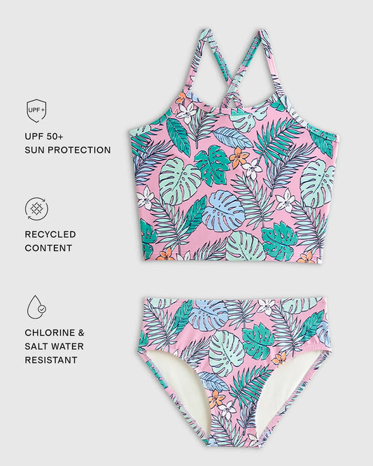 Tankini and Long Sleeve Raglan Rash Guard Set - US 2312