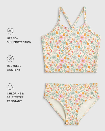Tankini and Long Sleeve Raglan Rash Guard Set - US 6776
