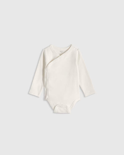100% Organic Cotton Long Sleeve Kimono Bodysuit - US 9210