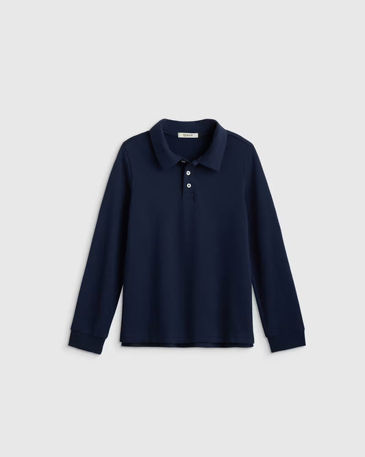 Organic Cotton Long Sleeve Pique Polo - US 5976