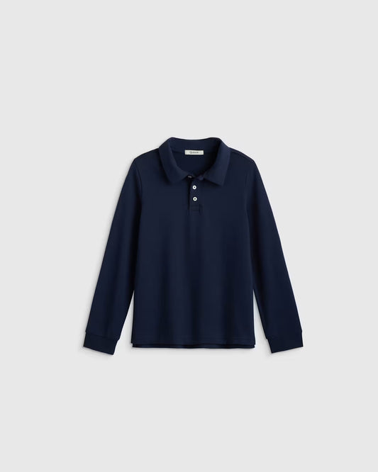 Organic Cotton Long Sleeve Pique Polo - US 1718