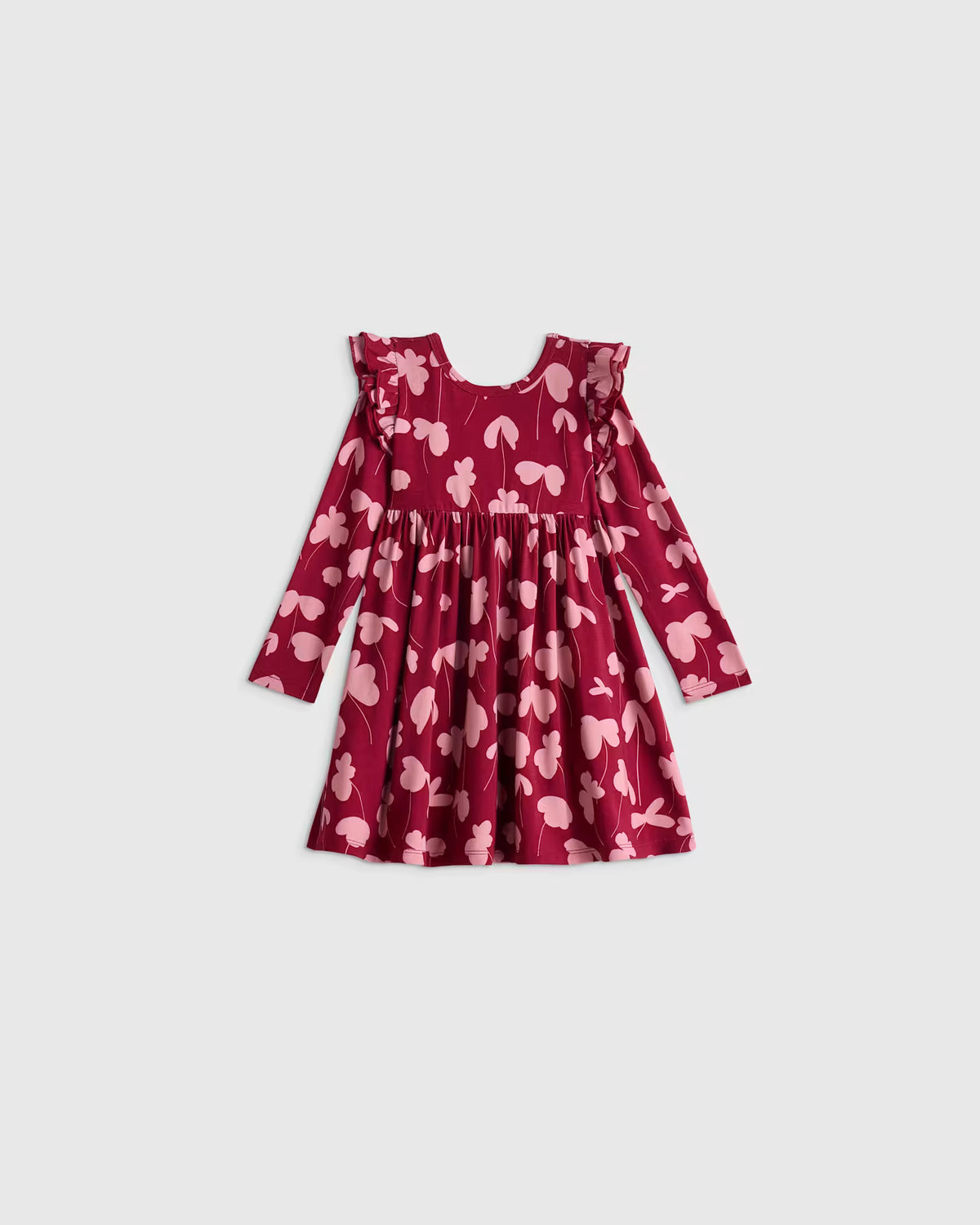 Bamboo Long Sleeve Flutter Twirl Dress - US 6216