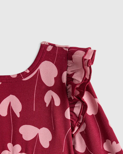 Bamboo Long Sleeve Flutter Twirl Dress - US 6216