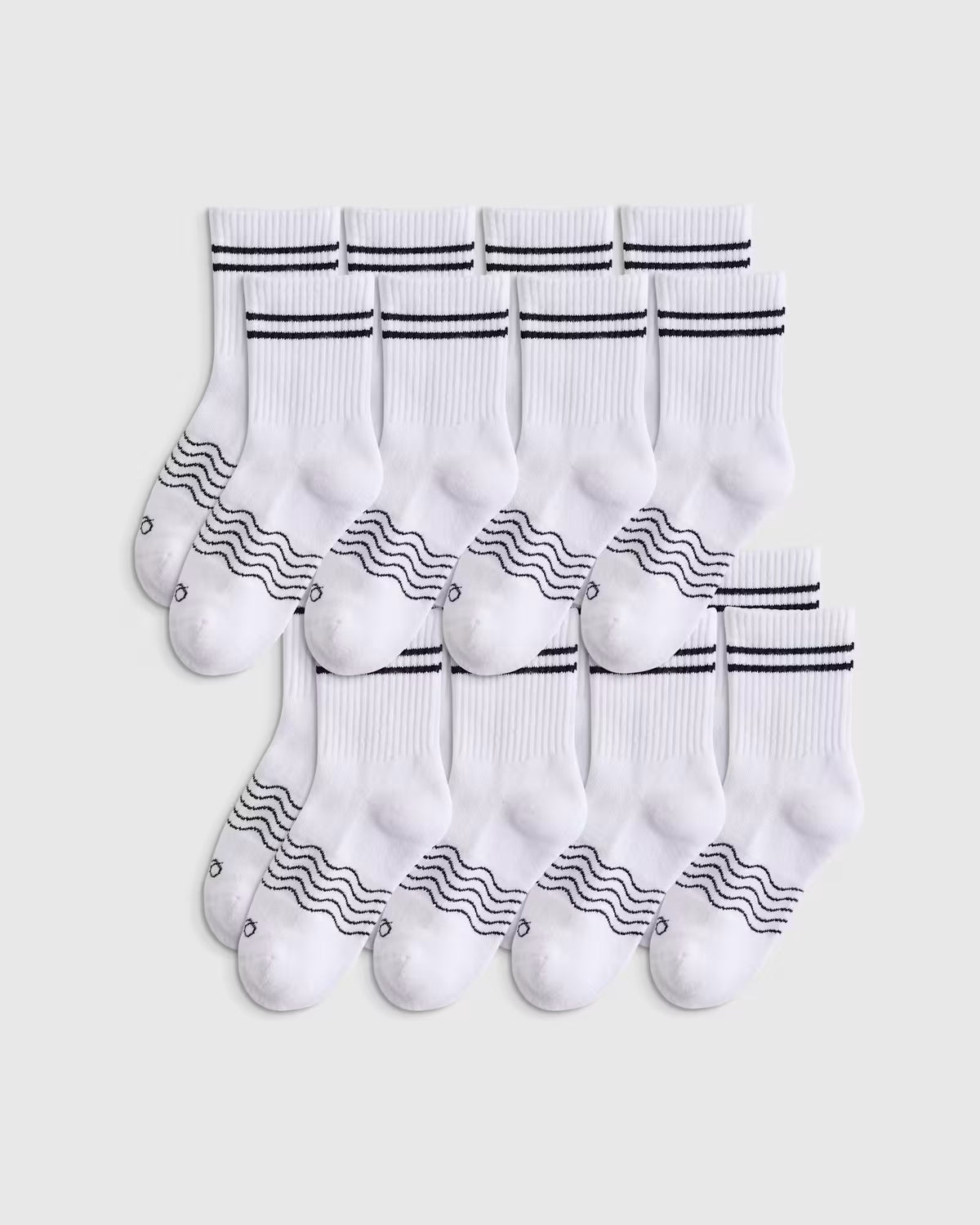 Kids Organic Cotton Quarter Crew Socks 8-Pack - US 5565