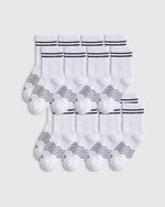 Kids Organic Cotton Quarter Crew Socks 8-Pack - US 5565