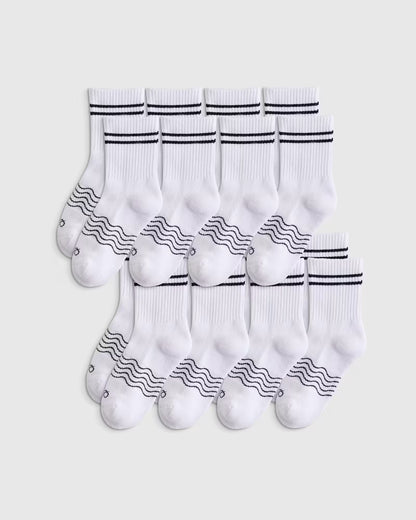 Kids Organic Cotton Quarter Crew Socks 8-Pack - US 5565
