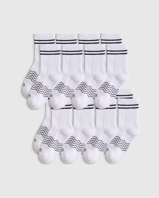 Kids Organic Cotton Quarter Crew Socks 8-Pack - US 5565