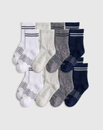Kids Organic Cotton Quarter Crew Socks 8-Pack - US 5549