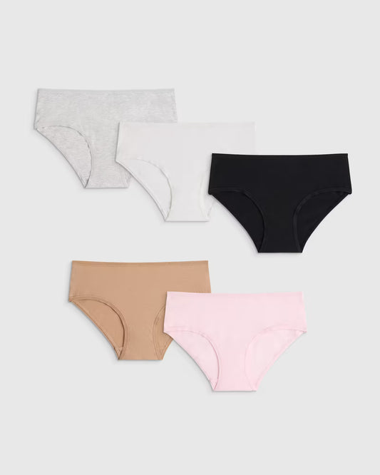 Girls Organic Cotton Hipster Solid 5-Pack - US 1499