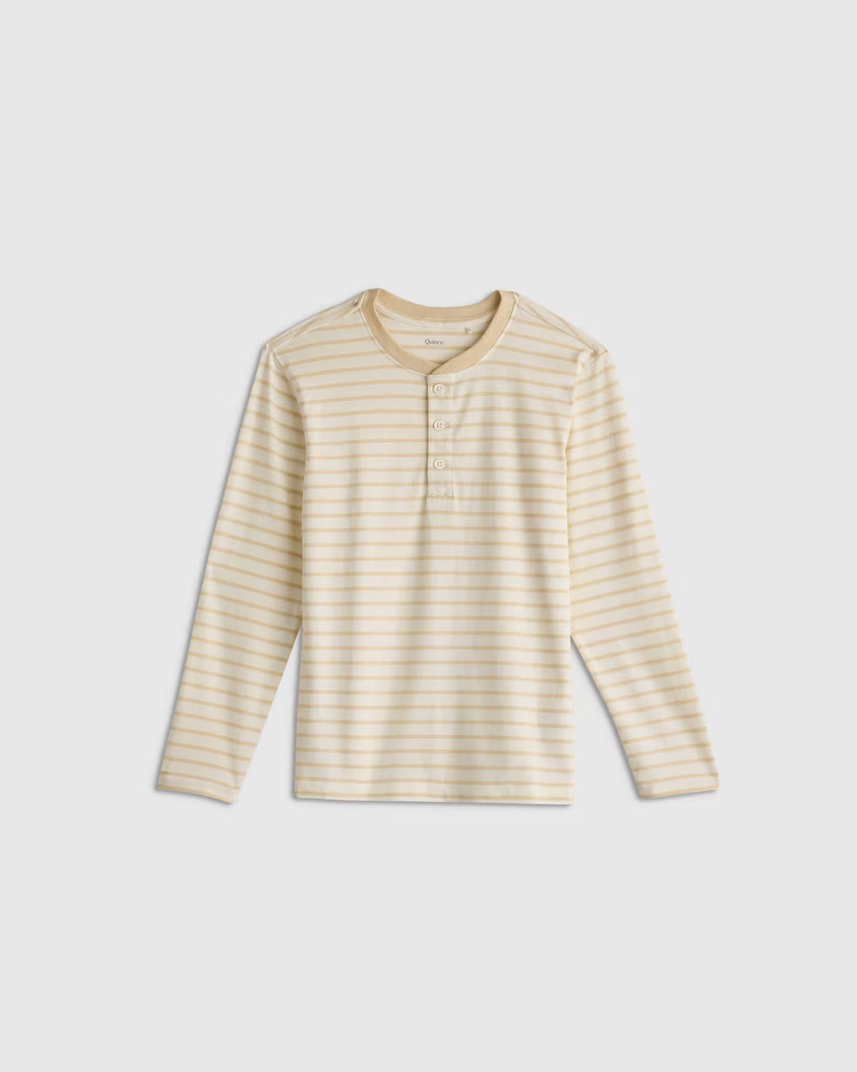 100% Organic Cotton Long Sleeve Henley Tee - US 7648