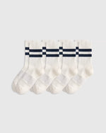 Everyday Cotton Varsity Stripes Half-Crew Sock (4-Pack) - US 9350