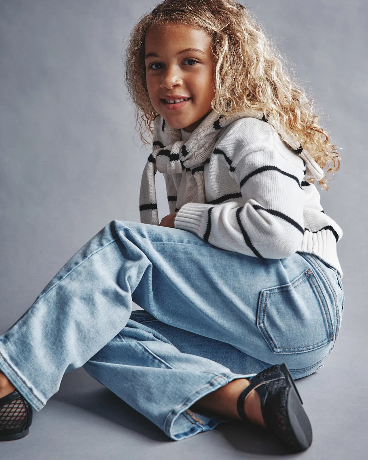 Girls Stretch Wide Leg Jeans - US 2614