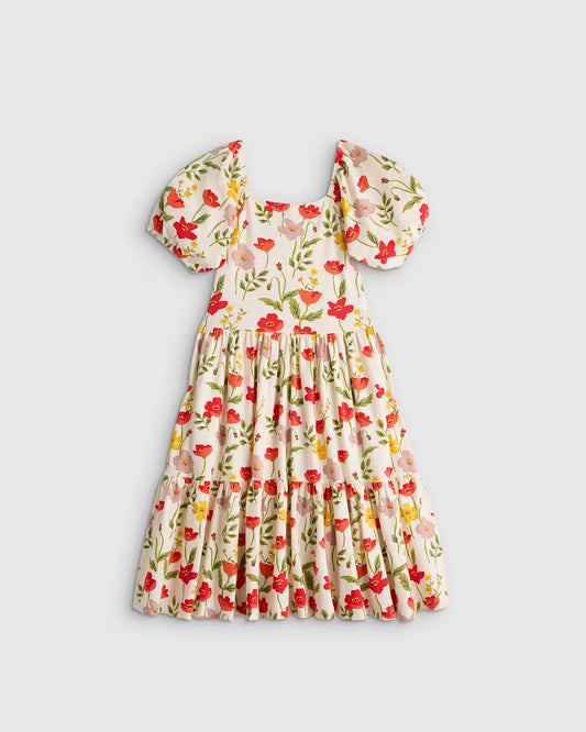 Organic Cotton Puff Sleeve Skater Dress - US 8083