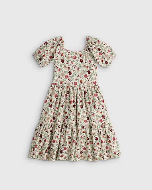 Organic Cotton Puff Sleeve Skater Dress - US 3926