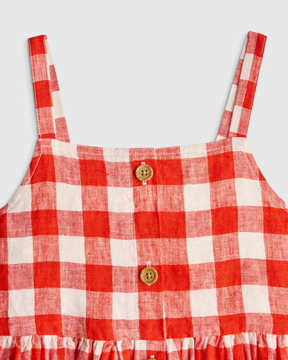 Girls Sleeveless 100% Linen Dress - US 1559