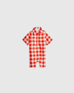 100% Linen Button Front Romper - US 6669