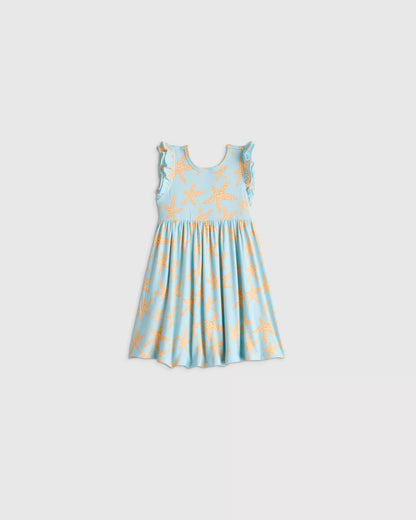 Bamboo Short Sleeve Flutter Twirl Dress - US 3768