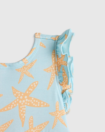Bamboo Short Sleeve Flutter Twirl Dress - US 3768