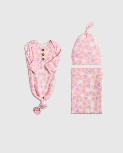 Bamboo Gown, Hat & Swaddle Layette Set - US 7816