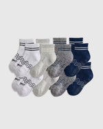 Organic Cotton Gripper Quarter Crew Socks 8-Pack - US 3397