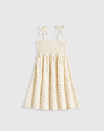 Girls Sleeveless Smocked Organic Cotton Gauze Dress - US 0794