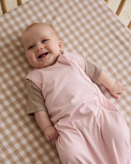 Organic Percale Gingham Crib Sheet 2-Pack - US 9662