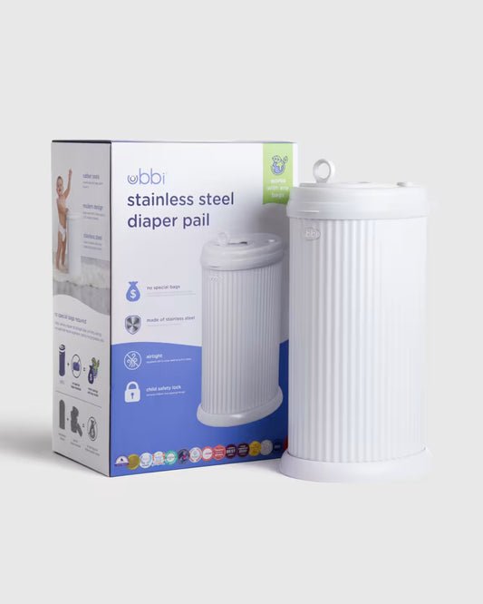 Ubbi Fluted Stainless Steel Diaper Pail - US 7399