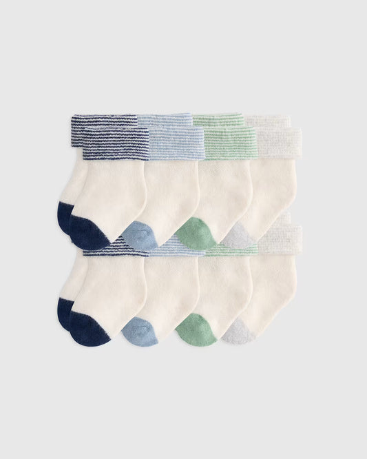 Organic Cotton Fold Over Socks 8-Pack - US 0204