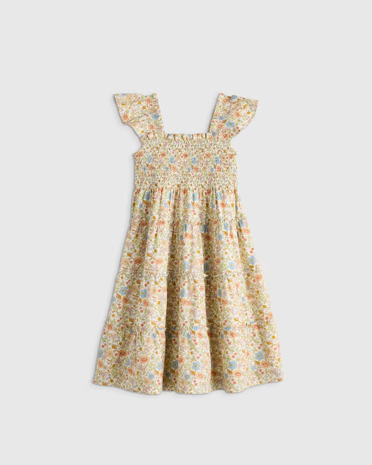 100% Organic Cotton Poplin Smocked Dress - US 0269