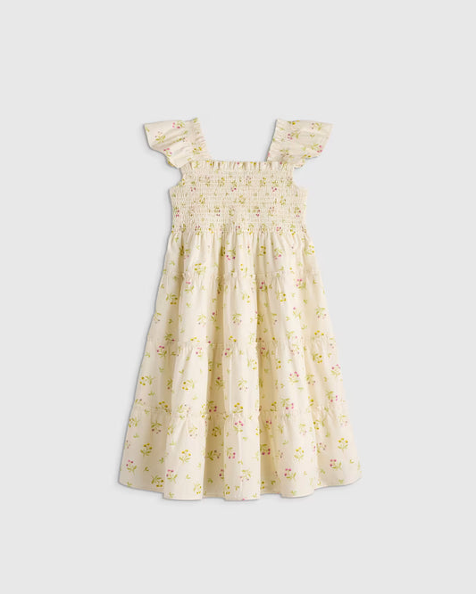 100% Organic Cotton Poplin Smocked Dress - US 8149