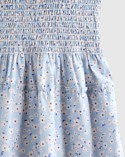 100% Organic Cotton Poplin Smocked Dress - US 5976