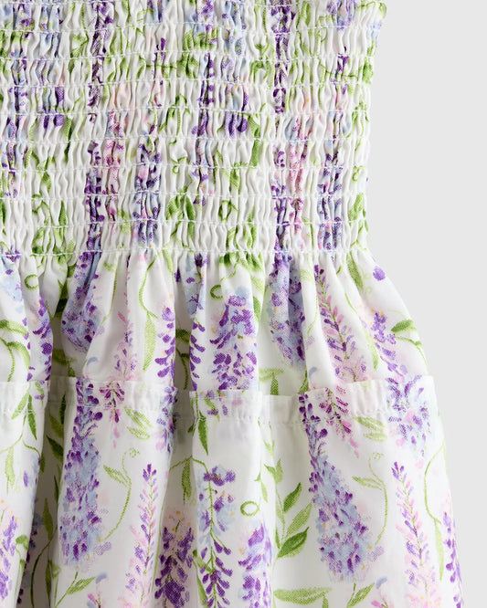 100% Organic Cotton Poplin Smocked Dress - US 9250